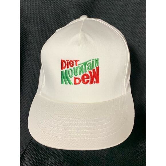 Vintage White Diet Mountain Dew Hat SnapBack Stylemaster Cap Made In USA Mt. Dew - Picture 11 of 11